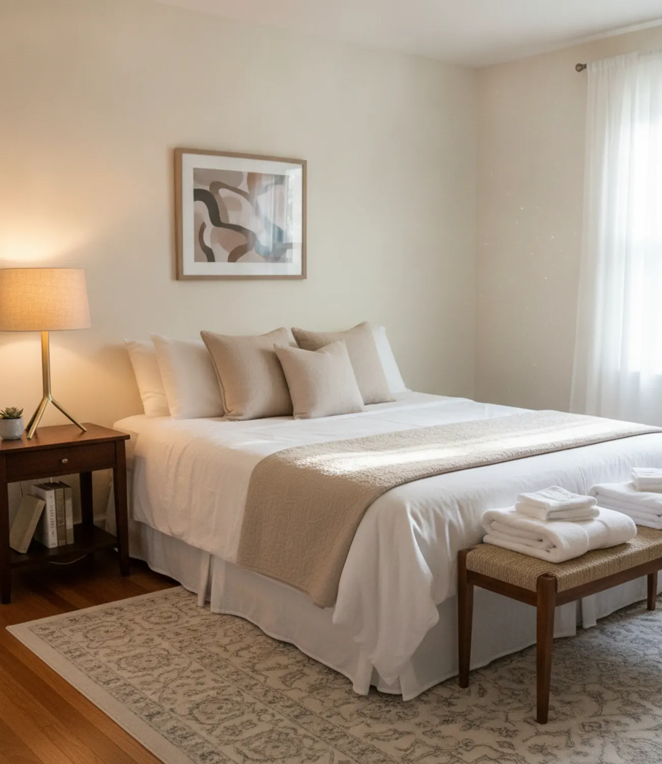 Guest-ready short-term rental bedroom
