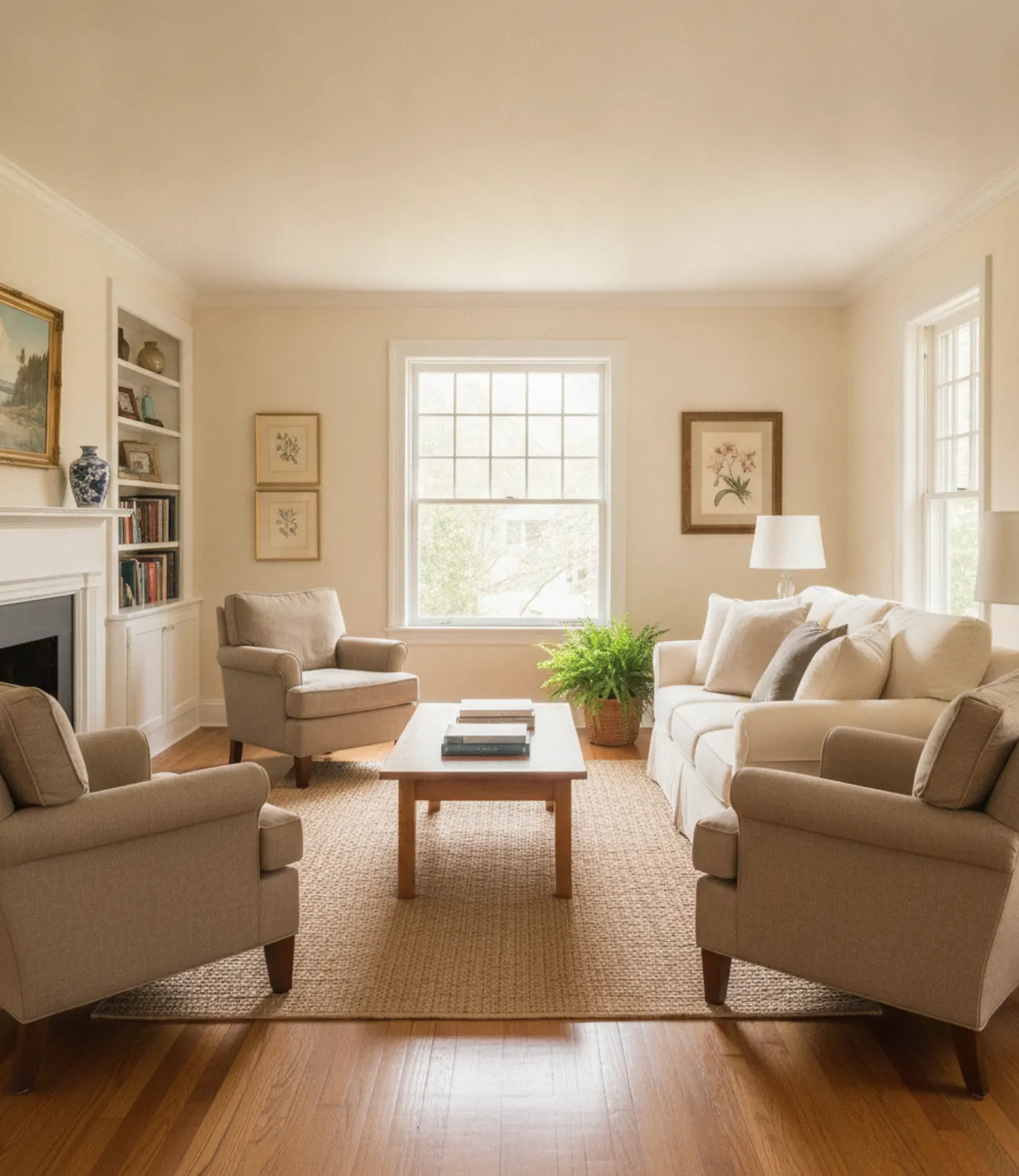 Professional cleaning a living space